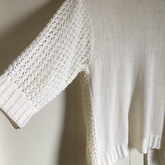 Dex Crochet Knit Pocketed Half Sleeve Open Cardigan - Picture 6 of 14
